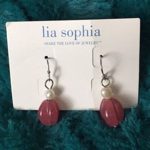 Lia Sophia pink drop earrings